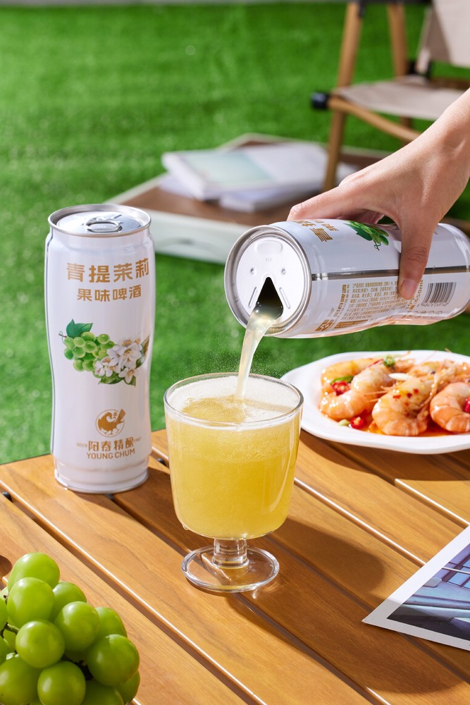阳春青提茉莉果味啤酒650ml罐装