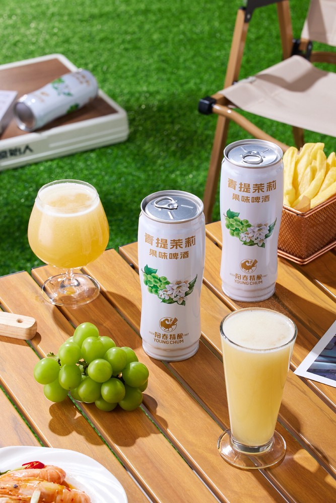 阳春青提茉莉果味啤酒650ml罐装